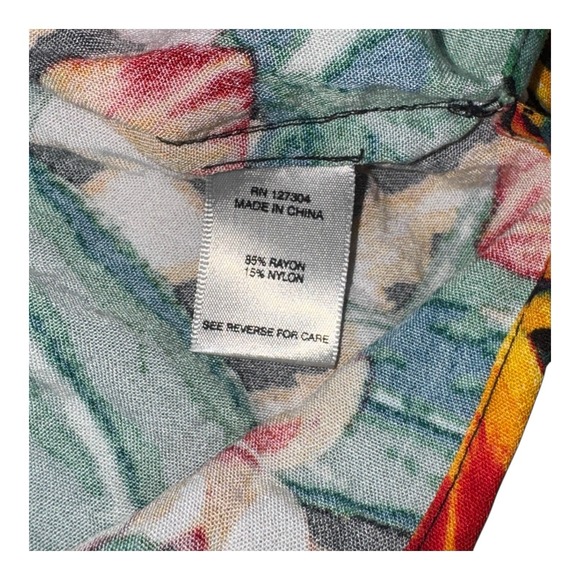 John Mark Button Down Shirt Floral Zebra Leopard Bold Colorful Print Top Small - Picture 9 of 12